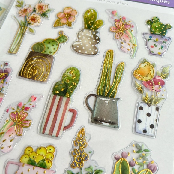 🌻4/$20 Foil Fun Plant Floral Stickers Three New For Junk Journals Art & Crafts - Picture 10 of 14